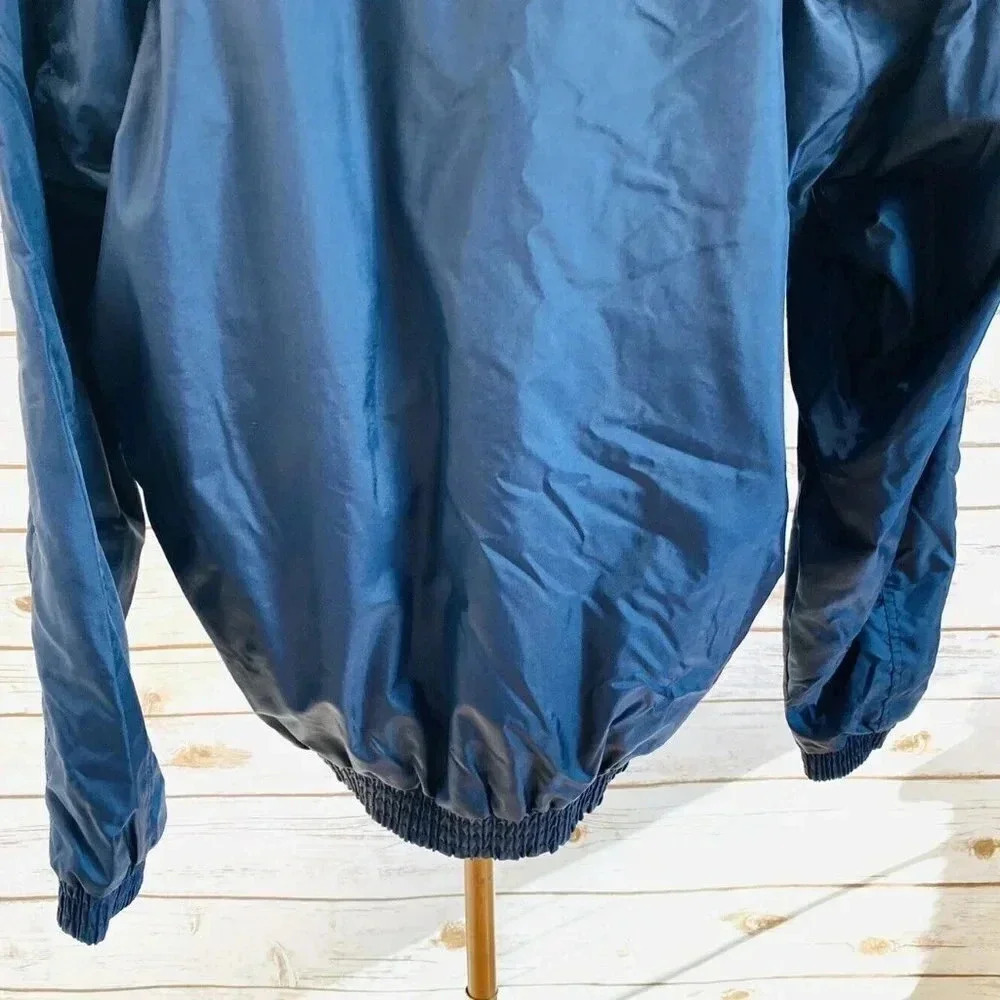 B&B SPORTS Men Zip Up Lined Hoodie Blue Casual Windbreaker Jacket Size Large - Picture 8 of 12